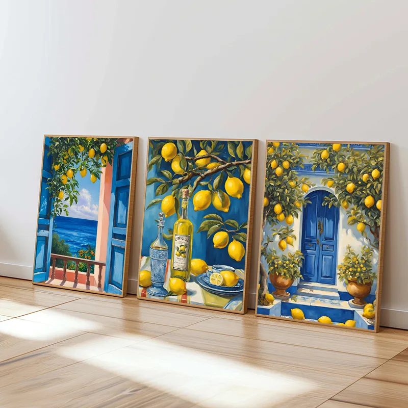 Resin Art Wall Decor - Póster costero de Italia mediterránea con