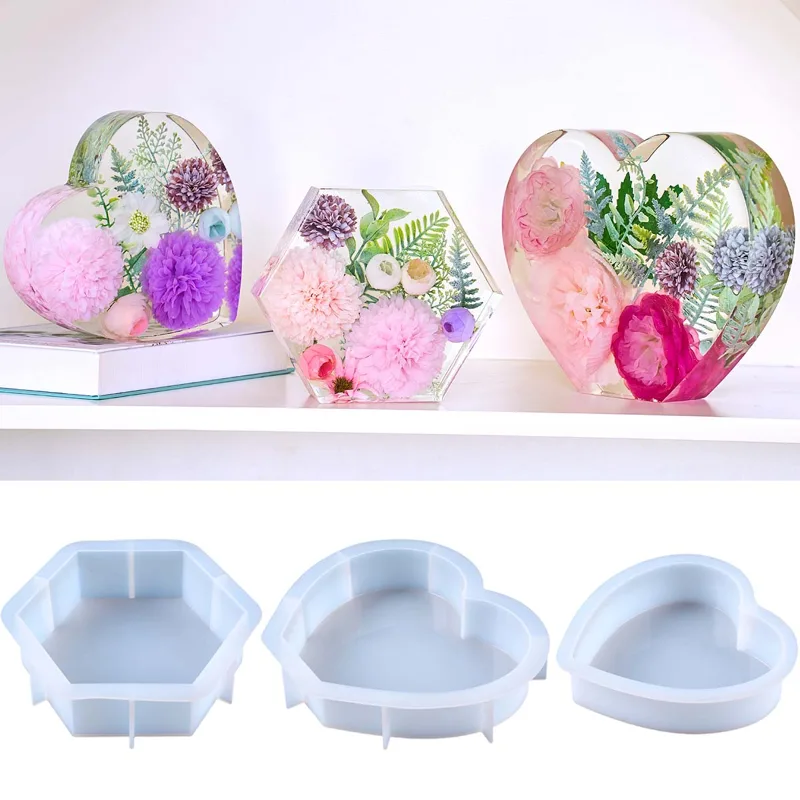 Resin Art Heart - Molde de silicona grande con forma