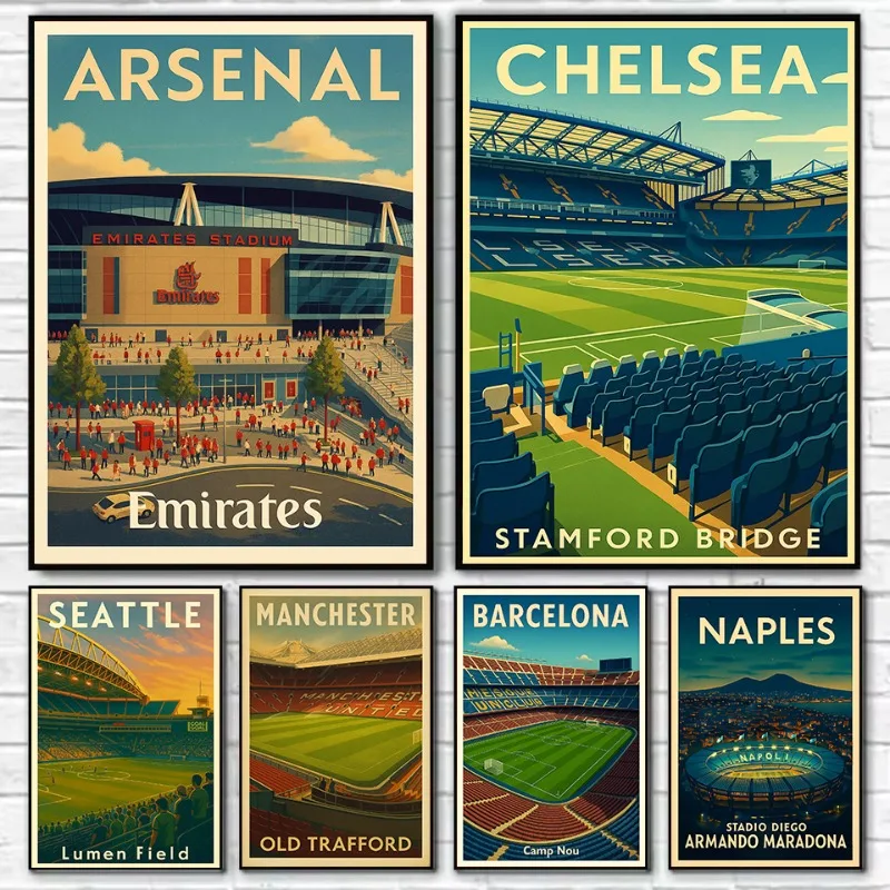 Resin Art Wall Decor - Póster Retro del Famoso Campo de