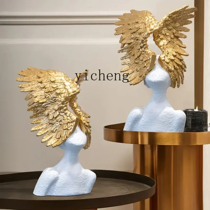 Resin Art And Decor - Adorno de ángel con alas de