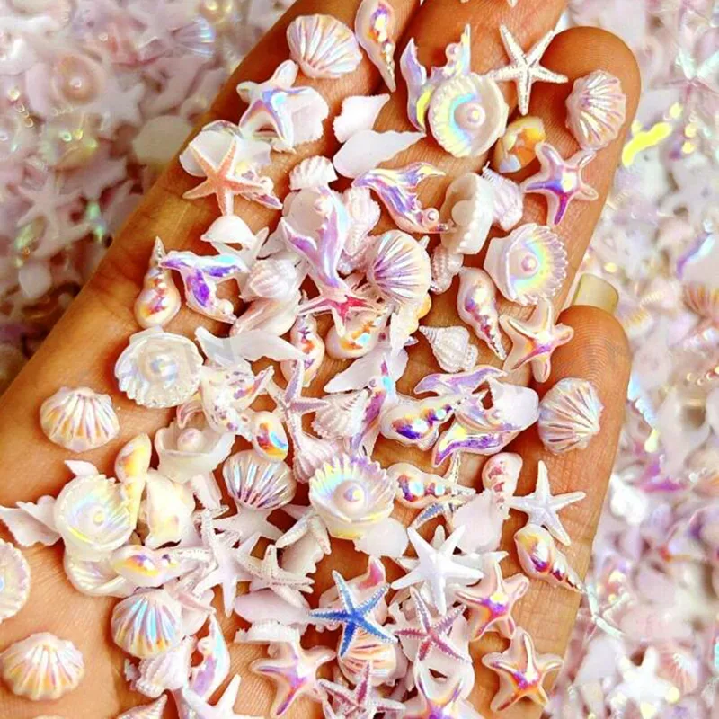 Resin Art Beach Theme - 30 Piezas de Adornos de Uñas