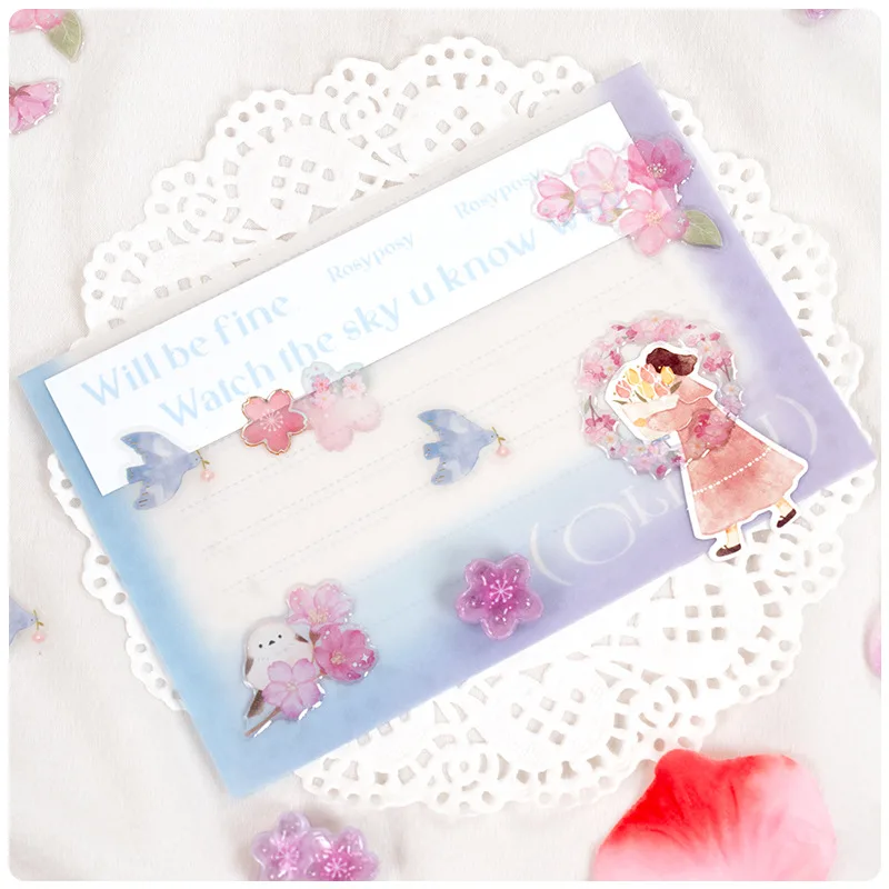Resin Art And Decor - Pegatinas 3D de cristal Sakura de