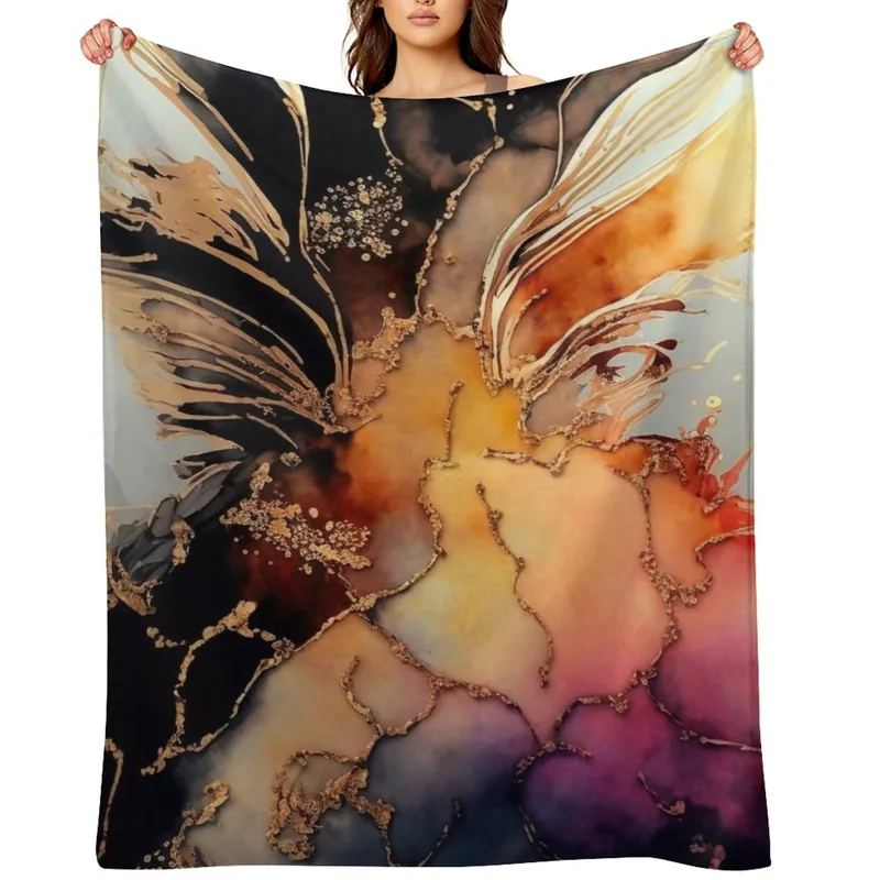 Resin Art Alcohol Ink - Sweet Pineapple - Manta decorativa de