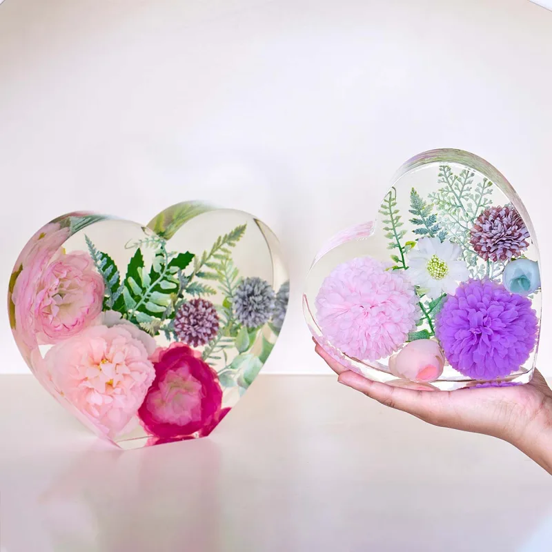 Resin Art Heart - Molde de silicona para sujetalibros con