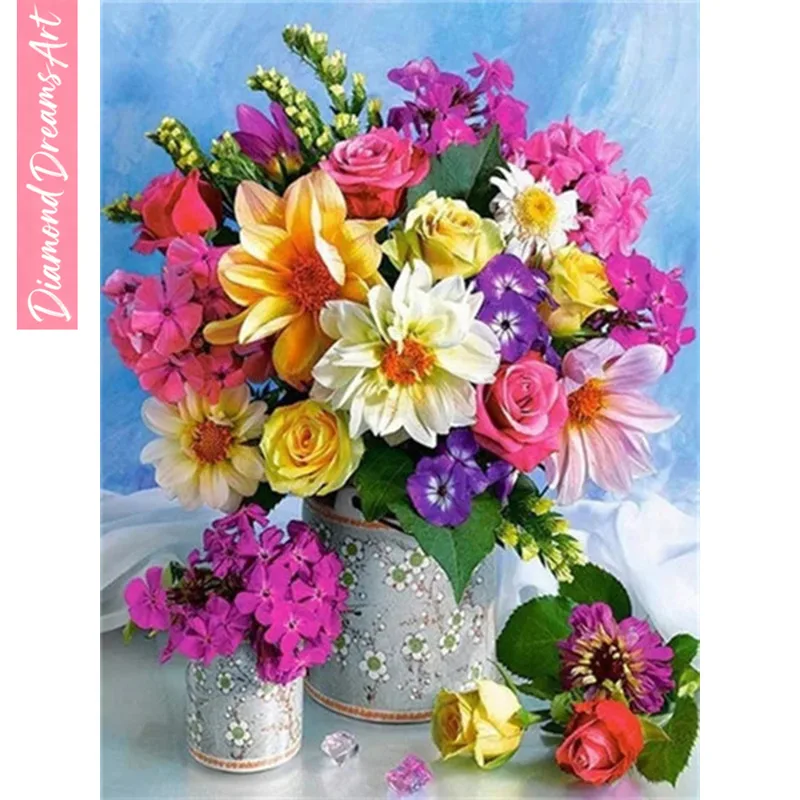 Resin Art Wall Decor - Mosaico de Diamantes Completo, Flor en