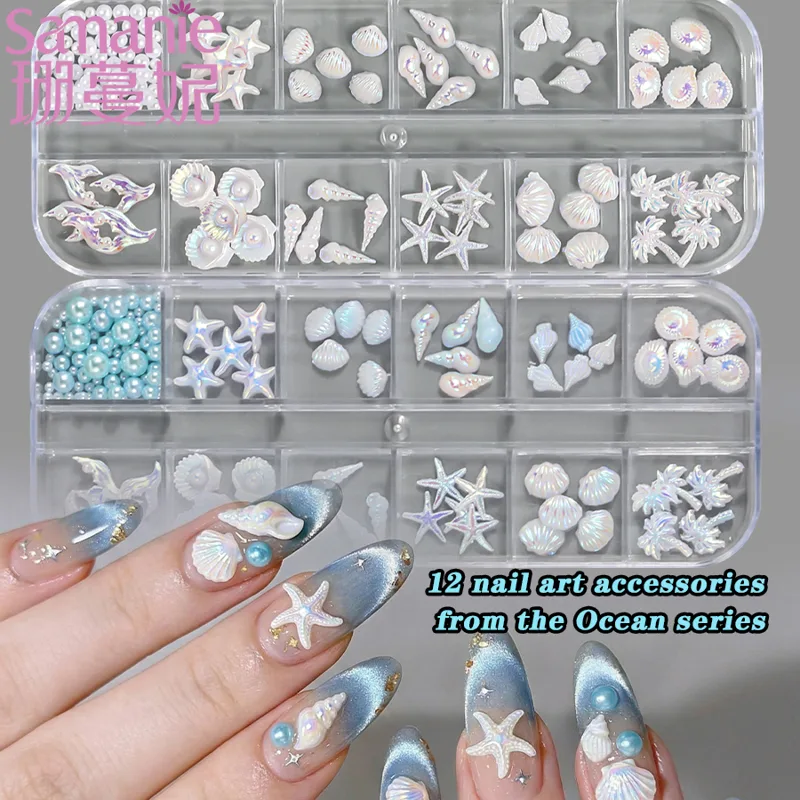 Resin Art Beach Theme - SANANIE 12 Rejillas de Adornos Mixtos