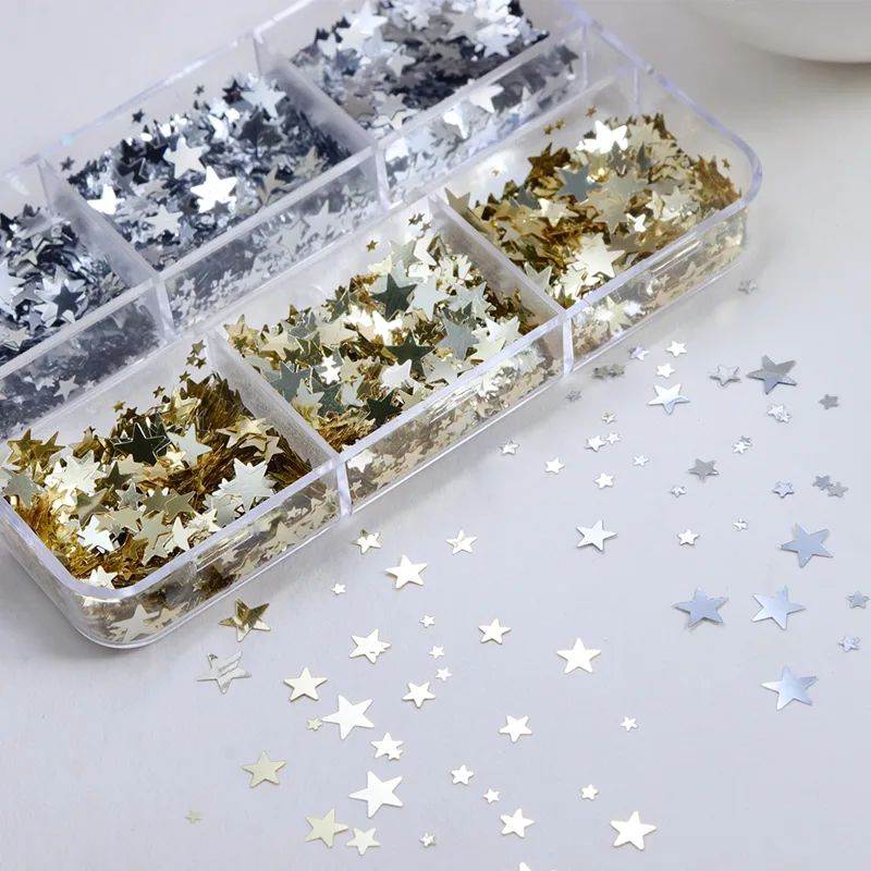 Resin Art A Keychain - Estrellas Holográficas de 1-5 mm, Purpurina