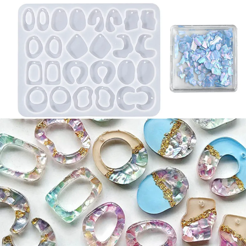 Resin Art Beach Theme - Molde de silicona para pendientes colgantes