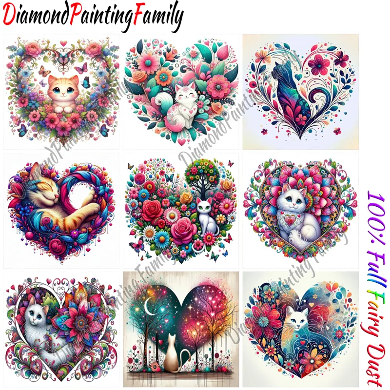 Resin Art Heart - Pintura de diamante familiar, polvo de