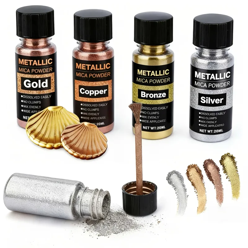 Resin Color Paste - Polvo de Mica Metálico, Botella de