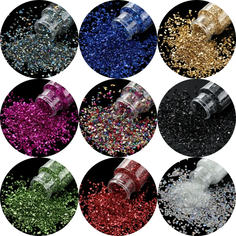 Resin Art Stone - 30g/botella de piedras trituradas de vidrio,