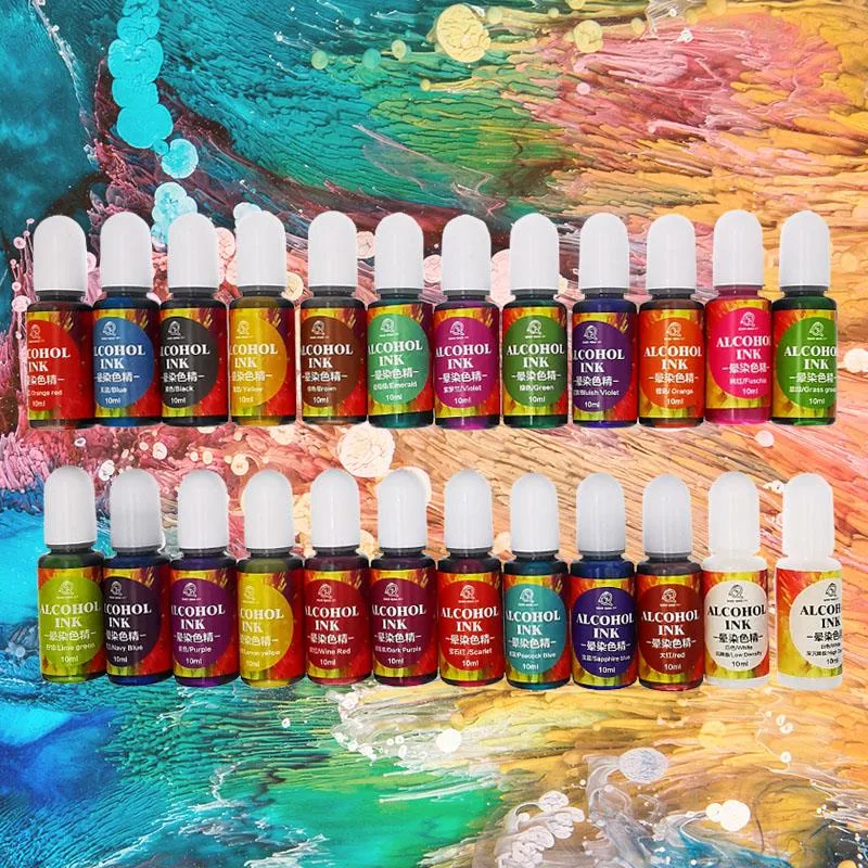 Resin Art Alcohol Ink - 24 colores, 10ml, tinta artística, pigmento