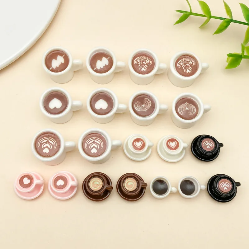 Resin Art A Keychain - 10/20 unids/lote lindo Latte Art taza