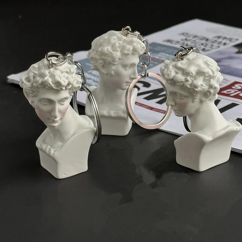 Resin Art A Keychain - Mini llavero de estatua de yeso,