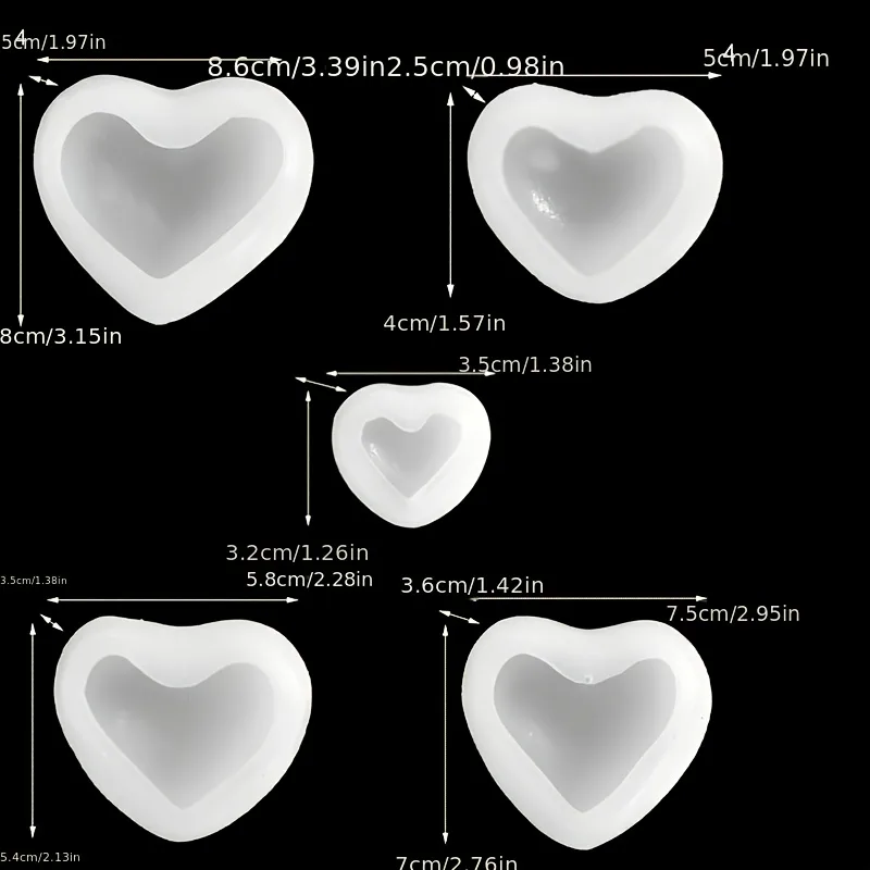 Juego de 5 Moldes de Silicona  - Resin Art Heart reseña y precio