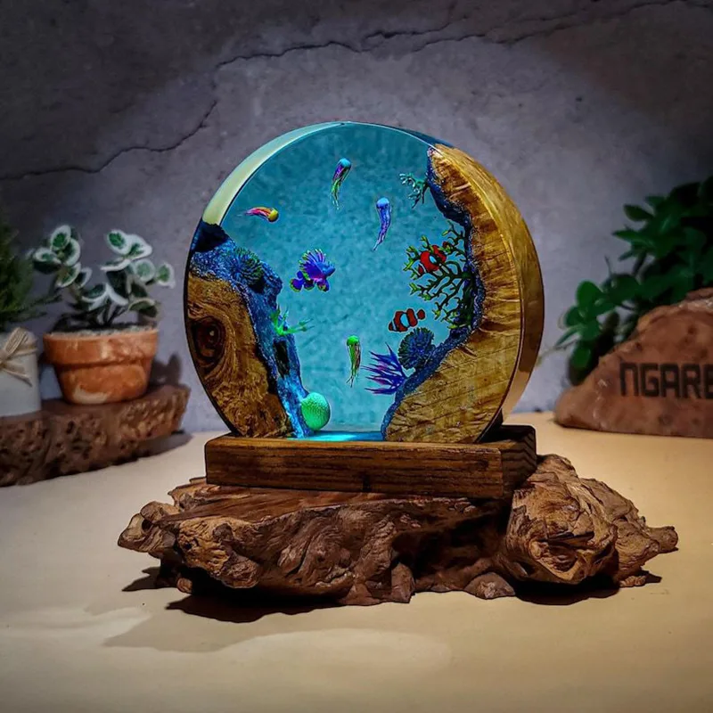 Lámpara de Mesa de Resina con  - Resin Art And Decor reseña y precio