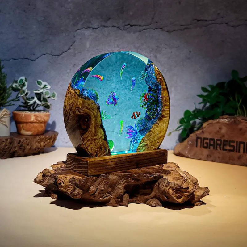 Lámpara de Mesa de Resina con  - Resin Art And Decor reseña y precio