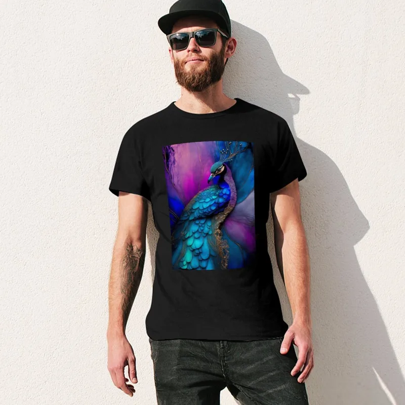 Peacock Plume - Camiseta con e - Resin Art Alcohol Ink reseña y precio