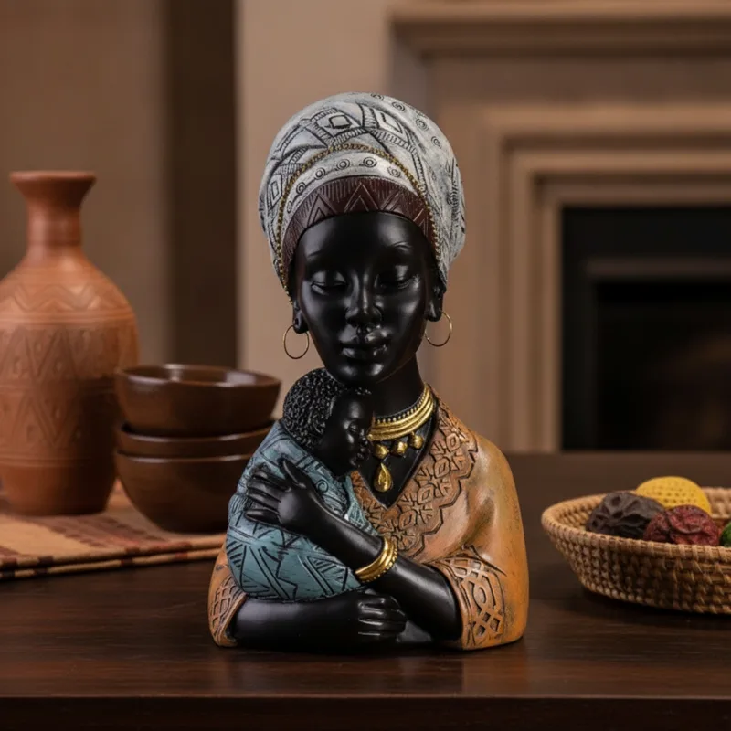 Estatua Africana de Madre e Hi - Resin Art Meaning reseña y precio