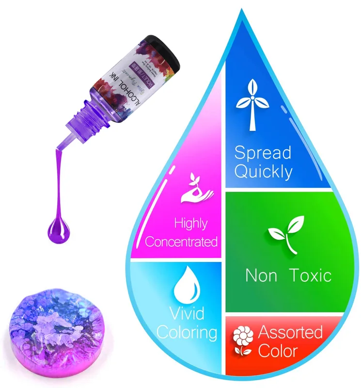 Tinta artística de 10ml, pigme - Resin Art Alcohol Ink reseña y precio