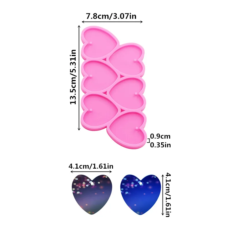 GJ-226 forma de corazón brilla - Resin Art Heart reseña y precio
