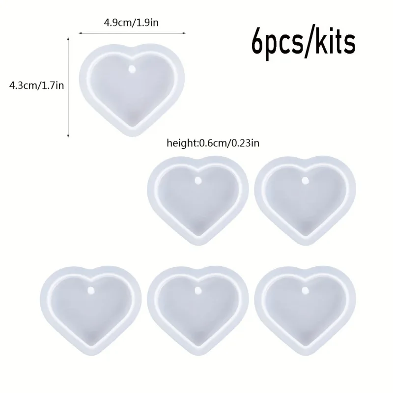 Juego de 6 moldes de resina en - Resin Art Heart reseña y precio